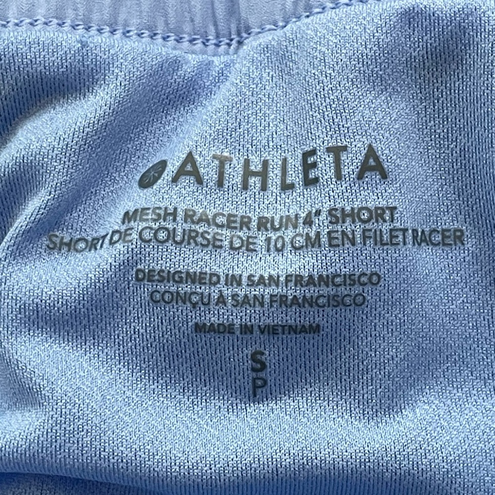 Athleta Blue Mesh Racer Shorts 4” Small Hiking Camping Outdoor - Picture 5 of 6